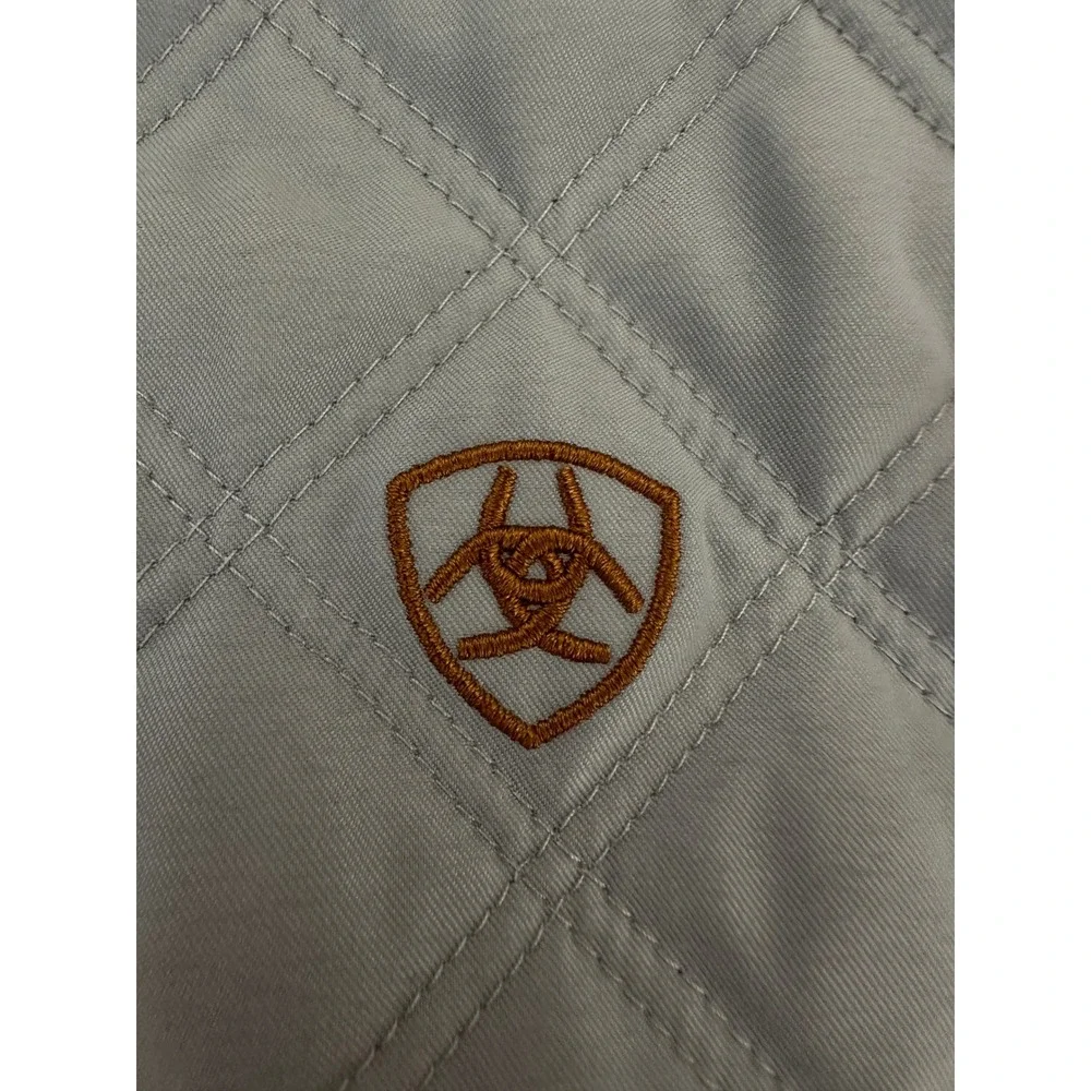 Ariat Quilted Jacket Women Light Blue Diamond Stitch Equestrian Riding Utility L